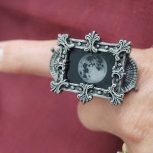 Alchemy Gothic Moon Phase Ring Witch Coven